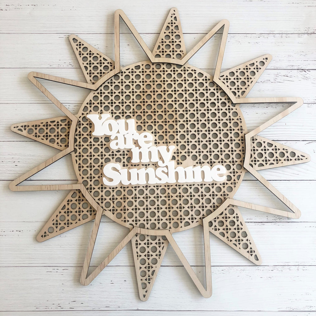 Rattan Look 3D Wall Art- Sun: You Are My Sunshine