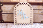 I'm Her / She's Here / He's Here - Rattan Look 3D Plaque